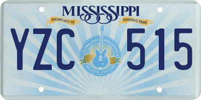 MS license plate YZC515