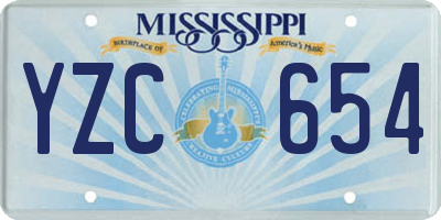 MS license plate YZC654