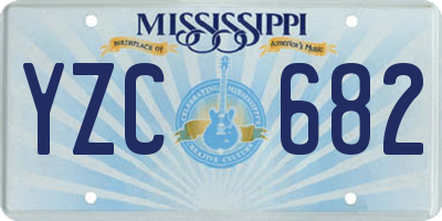MS license plate YZC682
