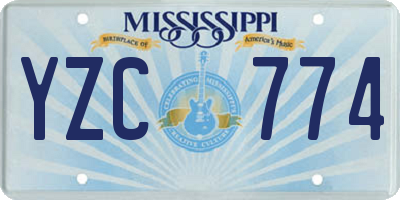 MS license plate YZC774