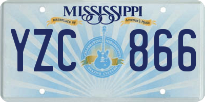 MS license plate YZC866