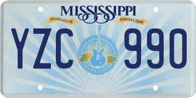 MS license plate YZC990