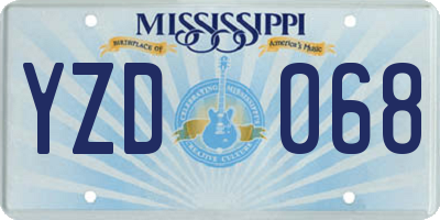 MS license plate YZD068