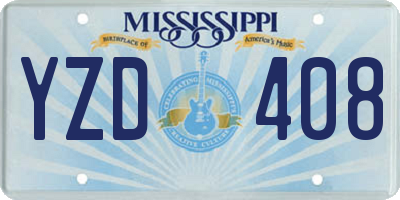 MS license plate YZD408