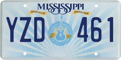 MS license plate YZD461