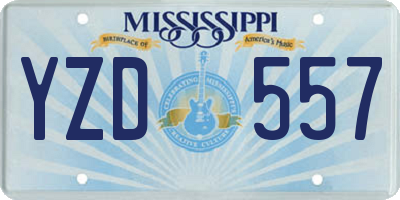 MS license plate YZD557
