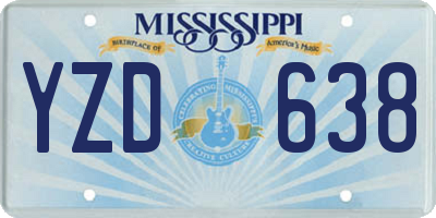 MS license plate YZD638