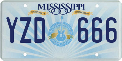 MS license plate YZD666