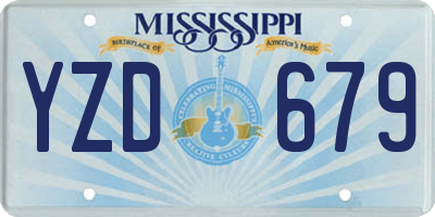MS license plate YZD679
