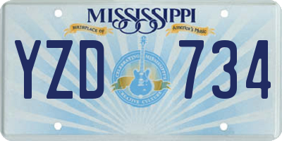 MS license plate YZD734