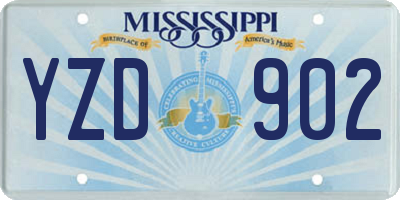 MS license plate YZD902