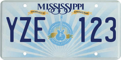MS license plate YZE123