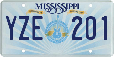 MS license plate YZE201