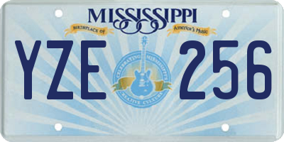 MS license plate YZE256