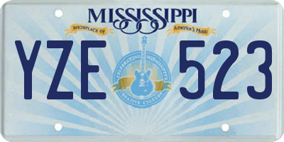 MS license plate YZE523