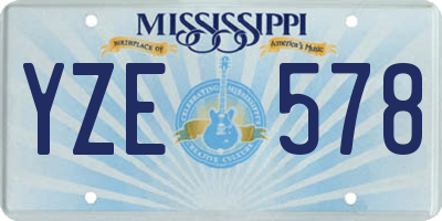 MS license plate YZE578
