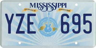 MS license plate YZE695