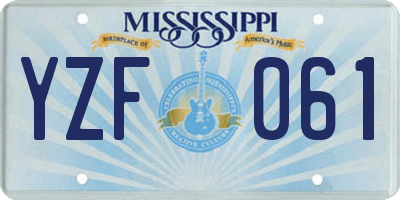 MS license plate YZF061