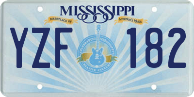 MS license plate YZF182