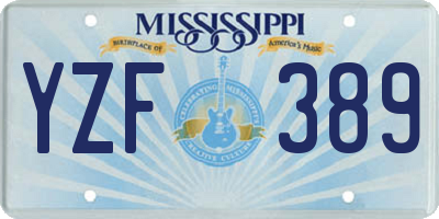 MS license plate YZF389