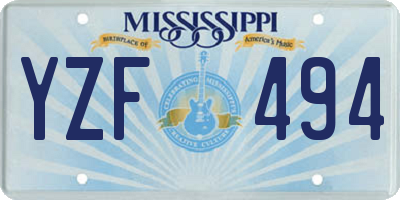 MS license plate YZF494
