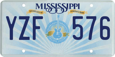 MS license plate YZF576