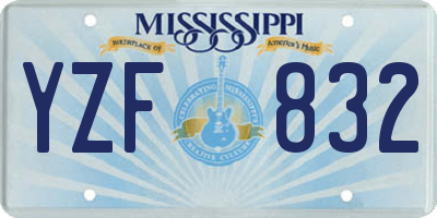 MS license plate YZF832