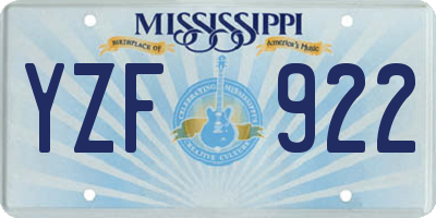 MS license plate YZF922