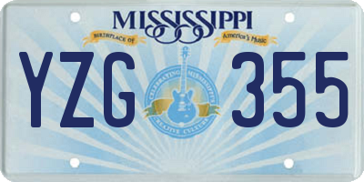 MS license plate YZG355
