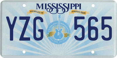 MS license plate YZG565