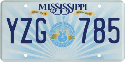 MS license plate YZG785