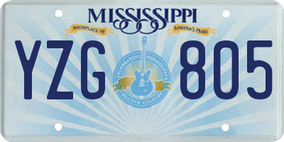 MS license plate YZG805