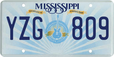 MS license plate YZG809