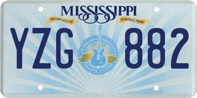 MS license plate YZG882