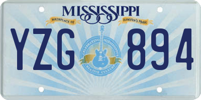 MS license plate YZG894