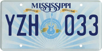 MS license plate YZH033