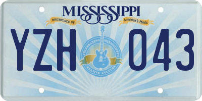 MS license plate YZH043