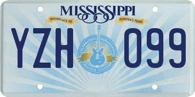 MS license plate YZH099