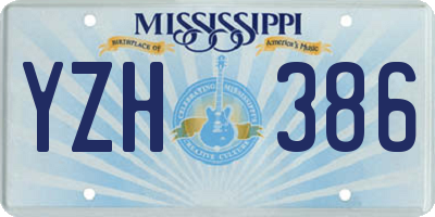 MS license plate YZH386