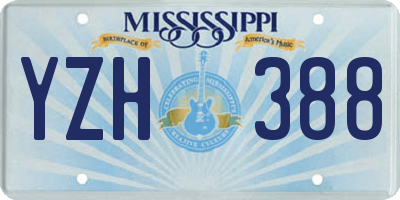 MS license plate YZH388