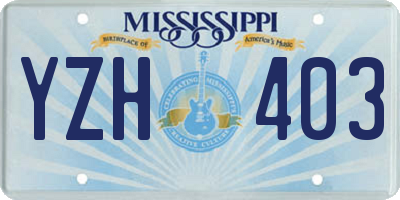 MS license plate YZH403