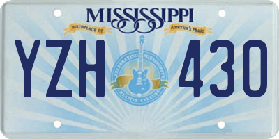 MS license plate YZH430
