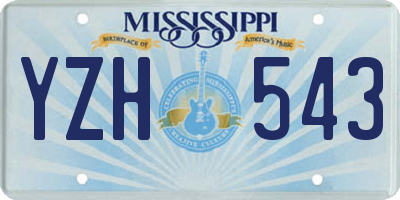 MS license plate YZH543