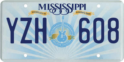 MS license plate YZH608