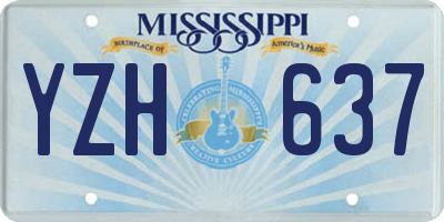 MS license plate YZH637