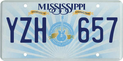 MS license plate YZH657