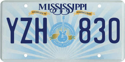 MS license plate YZH830