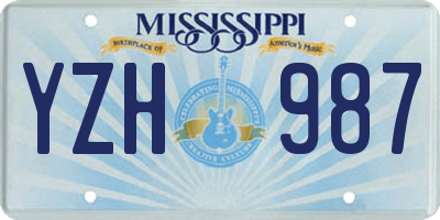 MS license plate YZH987