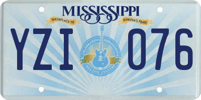 MS license plate YZI076