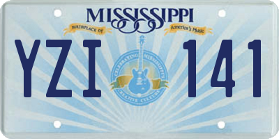 MS license plate YZI141